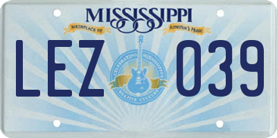 MS license plate LEZ039
