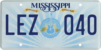 MS license plate LEZ040