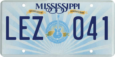 MS license plate LEZ041