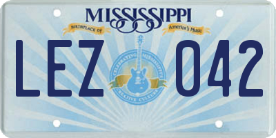 MS license plate LEZ042
