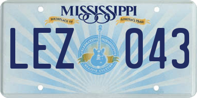 MS license plate LEZ043