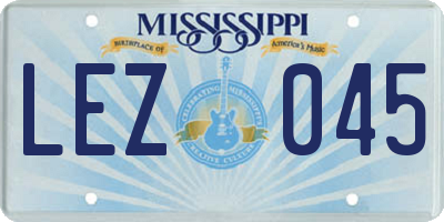 MS license plate LEZ045
