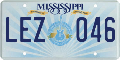 MS license plate LEZ046