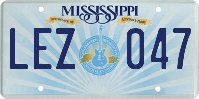 MS license plate LEZ047