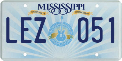 MS license plate LEZ051