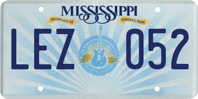 MS license plate LEZ052