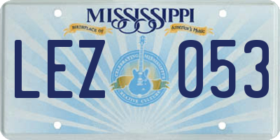 MS license plate LEZ053