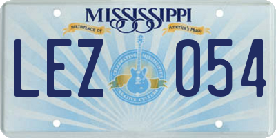 MS license plate LEZ054