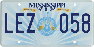 MS license plate LEZ058