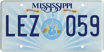 MS license plate LEZ059