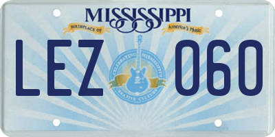 MS license plate LEZ060