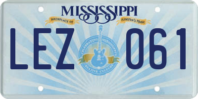 MS license plate LEZ061