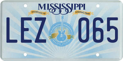 MS license plate LEZ065