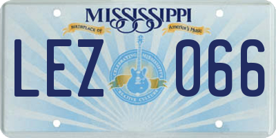 MS license plate LEZ066