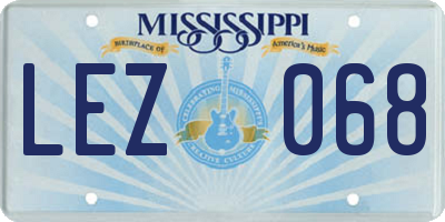 MS license plate LEZ068