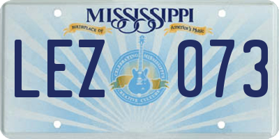 MS license plate LEZ073