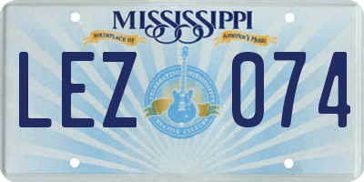 MS license plate LEZ074