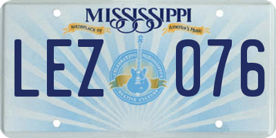 MS license plate LEZ076