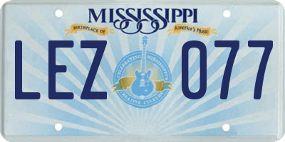 MS license plate LEZ077