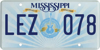 MS license plate LEZ078