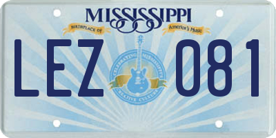 MS license plate LEZ081