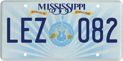 MS license plate LEZ082