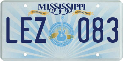 MS license plate LEZ083