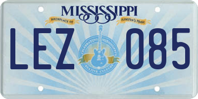 MS license plate LEZ085