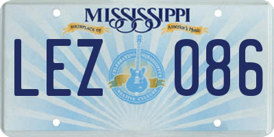 MS license plate LEZ086