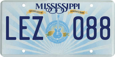 MS license plate LEZ088