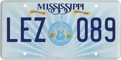 MS license plate LEZ089