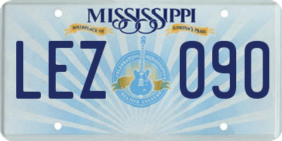 MS license plate LEZ090