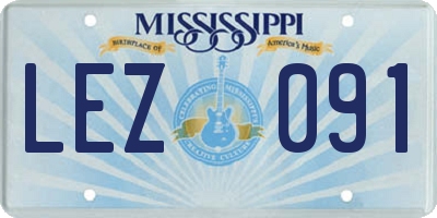 MS license plate LEZ091