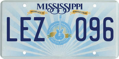 MS license plate LEZ096