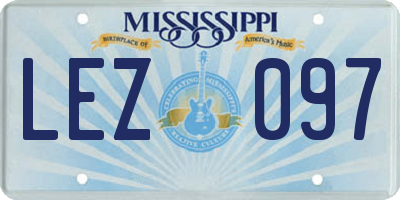 MS license plate LEZ097