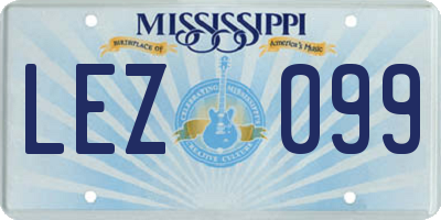 MS license plate LEZ099