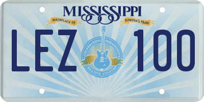 MS license plate LEZ100