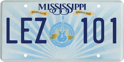 MS license plate LEZ101