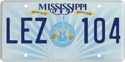 MS license plate LEZ104