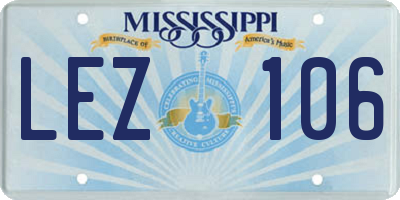 MS license plate LEZ106