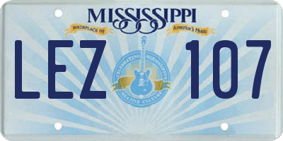 MS license plate LEZ107