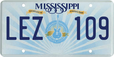 MS license plate LEZ109