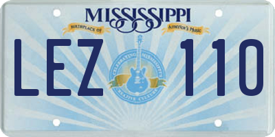 MS license plate LEZ110