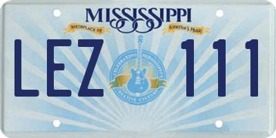 MS license plate LEZ111