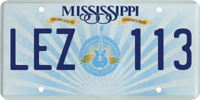 MS license plate LEZ113