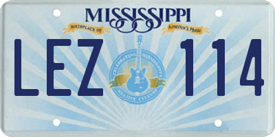 MS license plate LEZ114