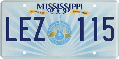 MS license plate LEZ115