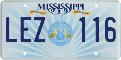MS license plate LEZ116