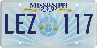MS license plate LEZ117