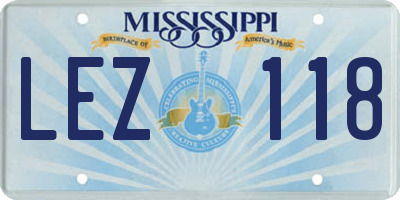MS license plate LEZ118